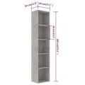 Bibliothèque Gris béton 40x30x189 cm Aggloméré