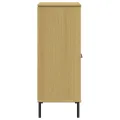 Bibliothèque avec pieds en métal Marron 90x35x90,5 cm Bois OSLO