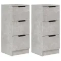 Buffets 2 pcs Gris béton 30x30x70 cm Bois d'ingénierie