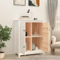 Buffet Blanc 83x41,5x100 cm Bois massif de pin