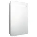 Armoire de salle de bain à miroir LED gris béton 60x11x80 cm