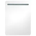 Armoire de salle de bain à miroir LED gris béton 60x11x80 cm