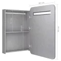Armoire de salle de bain à miroir LED gris béton 60x11x80 cm