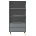 Bibliothèque MOLDE Gris 85x35x170,5 cm Bois massif de pin