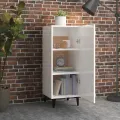 Buffet Blanc brillant 34,5x34x90 cm Bois d'ingénierie