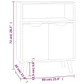 Buffet chêne fumé 60x30x72 cm bois d'ingénierie