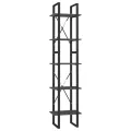 Bibliothèque à 5 niveaux Gris 40x30x175 cm Bois de pin