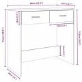 Bureau Chêne fumé 80x40x75 cm Bois d'ingénierie
