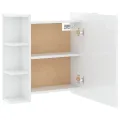 Armoire à miroir avec LED Blanc brillant 70x16,5x60 cm