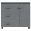 Buffet HAMAR Gris foncé 90x40x80 cm Bois massif de pin