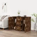 Buffet Chêne fumé 91x29,5x65 cm Bois d'ingénierie