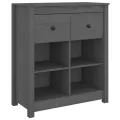 Buffet Gris 70x35x80 cm Bois massif de pin