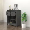Buffet Gris 70x35x80 cm Bois massif de pin