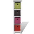 Étagère de rangement et paniers multicolores Bois de Paulownia