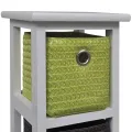 Étagère de rangement et paniers multicolores Bois de Paulownia