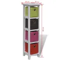 Étagère de rangement et paniers multicolores Bois de Paulownia