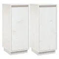 Buffets 2 pcs Blanc 31,5x34x75 cm Bois massif de pin