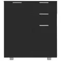 Buffet Noir brillant 71x35x80 cm Bois d'ingénierie