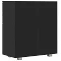 Buffet Noir brillant 71x35x80 cm Bois d'ingénierie