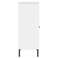 Bibliothèque avec pieds en métal Blanc 90x35x90,5 cm Bois OSLO