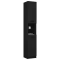 Armoire de salle de bain noir 32x34x188,5 cm bois d'ingénierie