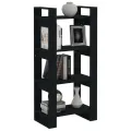 Bibliothèque/Séparateur de pièce Noir 60x35x125 cm Bois massif