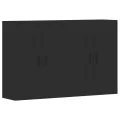 Armoires murales 2 pcs noir bois d'ingénierie