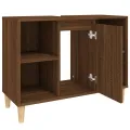 Meuble d'évier chêne marron 80x33x60 cm bois d'ingénierie