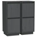 Buffets 2 pcs Gris 31,5x34x75 cm Bois massif de pin