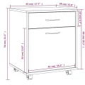 Armoire roulante Chêne marron 45x38x54 cm Bois d'ingénierie