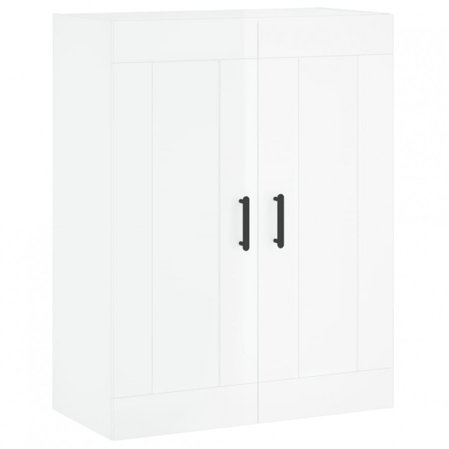 Armoire murale blanc brillant 69,5x34x90 cm bois d'ingénierie