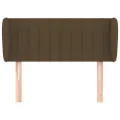 Tête de lit avec oreilles Marron foncé 93x23x78/88 cm Tissu