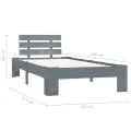 Cadre de lit Gris Bois de pin massif 100 x 200 cm