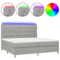 cadre de lit matelas et LED Gris clair 200x200 cm
