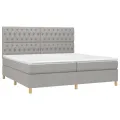 cadre de lit matelas et LED Gris clair 200x200 cm
