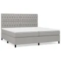 cadre de lit avec matelas Gris clair 200x200cm Tissu
