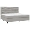 cadre de lit avec matelas Gris clair 200x200cm Tissu