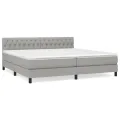 cadre de lit avec matelas Gris clair 200x200cm Tissu