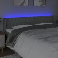 Tête de lit à LED Gris clair 203x16x78/88 cm Tissu