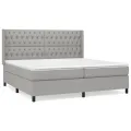 cadre de lit avec matelas Gris clair 200x200cm Tissu