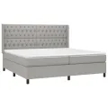 cadre de lit avec matelas Gris clair 200x200cm Tissu