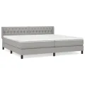 cadre de lit avec matelas Gris clair 200x200cm Tissu