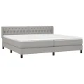 cadre de lit avec matelas Gris clair 200x200cm Tissu