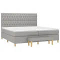 cadre de lit avec matelas Gris clair 200x200cm Tissu