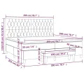 cadre de lit avec matelas Gris clair 200x200cm Tissu
