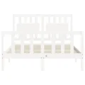 Cadre de lit avec tête de lit blanc 140x190 cm bois massif