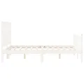 Cadre de lit avec tête de lit blanc 140x190 cm bois massif