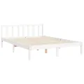 Cadre de lit avec tête de lit blanc 140x190 cm bois massif