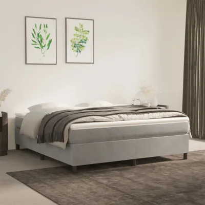 cadre de lit Gris clair 180x200 cm Velours