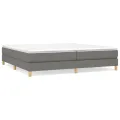 cadre de lit avec matelas Gris foncé 200x200cm Tissu